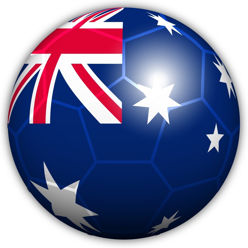 Australia Flag Soccer Ball Round Shaped Flag Cut To Shape Vinyl Sticker