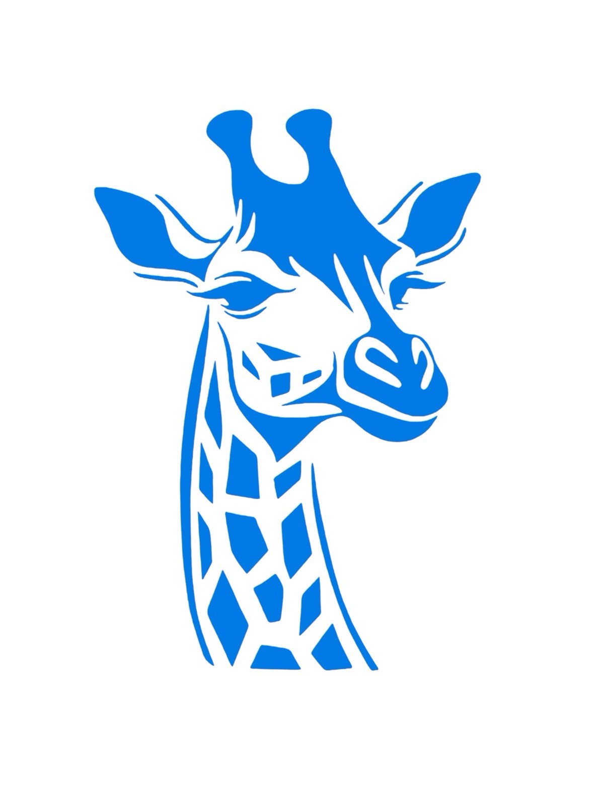 Giraffe Head Decal for car Windows Laptops most Smooth Surfaces