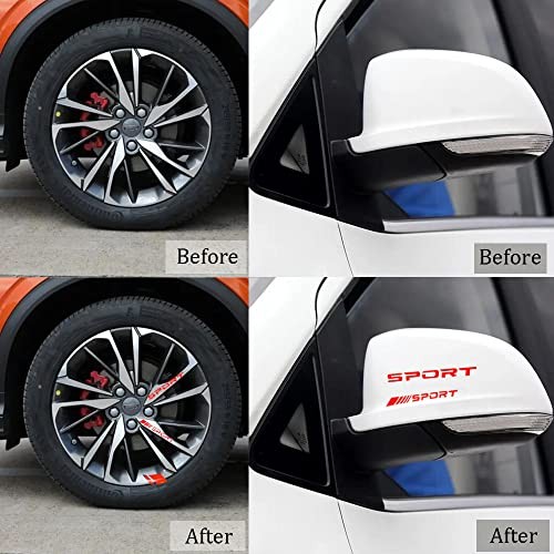 14pcs Car Decal Stickers,Wheel Rim Decal Sticker,Sport Logo 14PCS Red