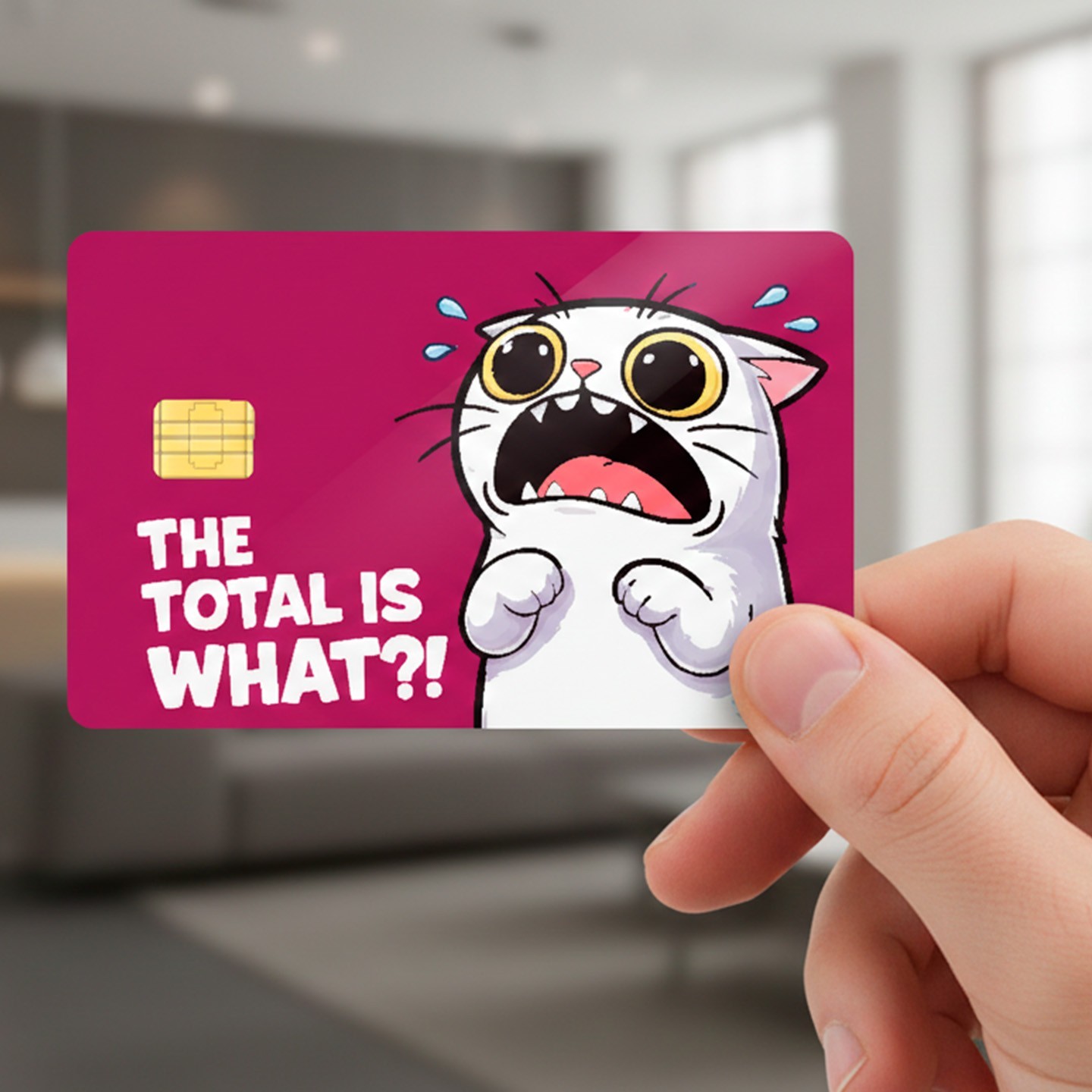 4-Pack Funny Cat Credit Card Skin Stickers | Matte Waterproof Vinyl Decal Cover