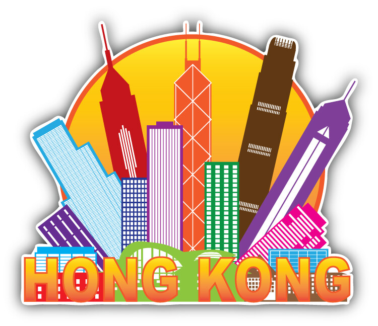 Hong Kong Cartoon Label Car Bumper Sticker Decal