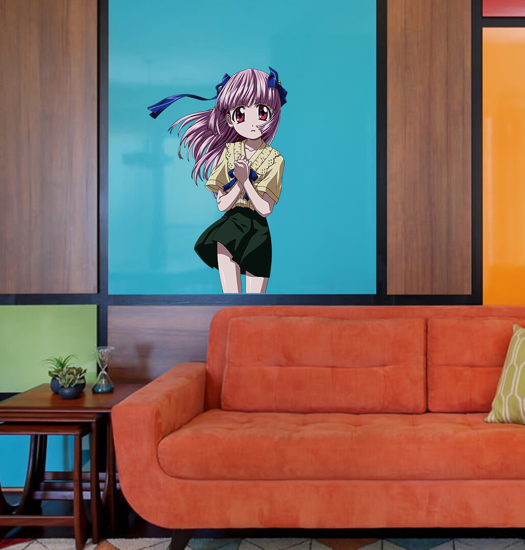 Anime Girl Wall decal, Anime Wall sticker, Modern Anime Schoolgirl Wall Art