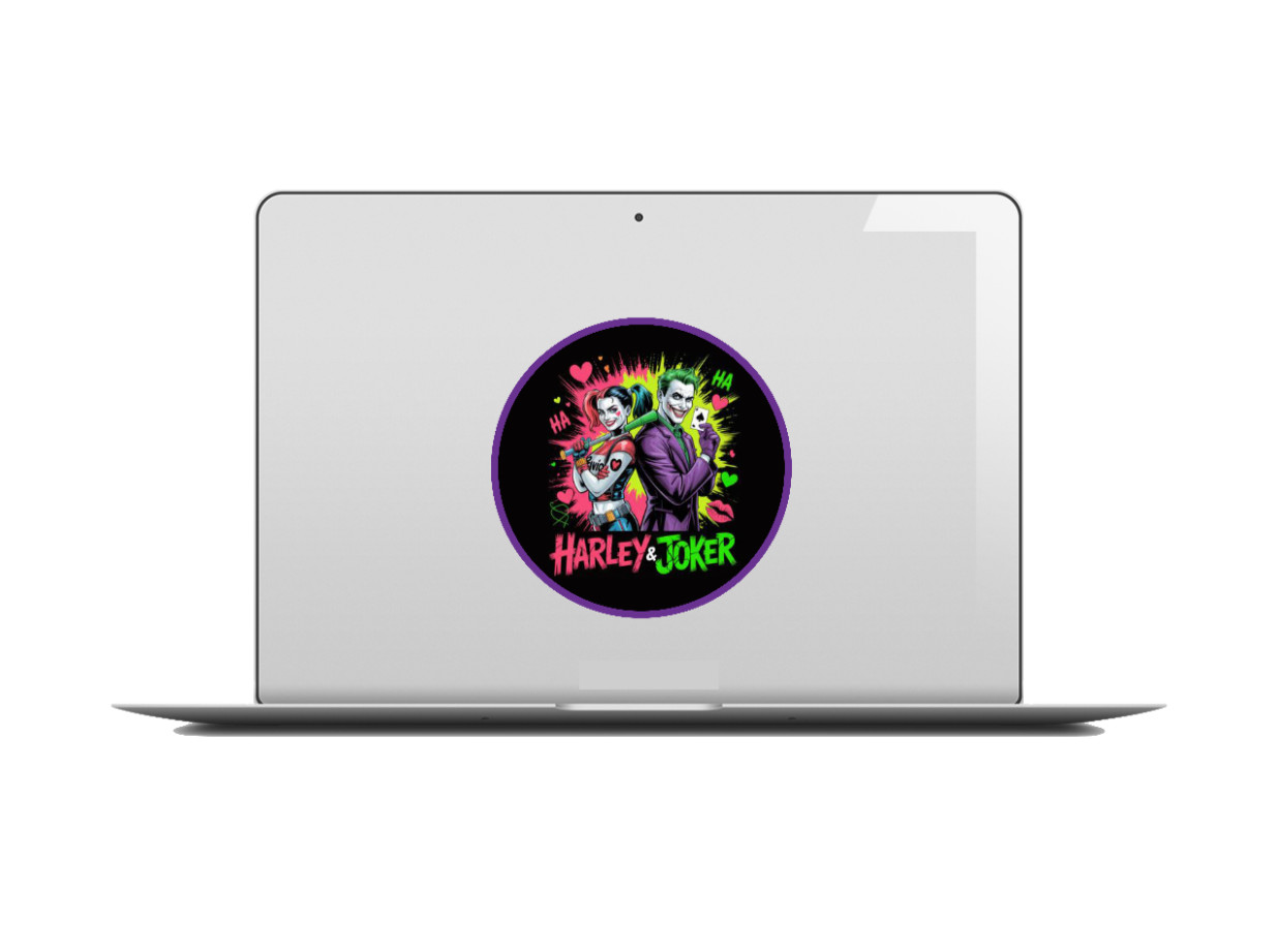 DC Joker & Harley (Animated) 4" Vinyl Decal Handmade Cooler Laptop Truck Car 26