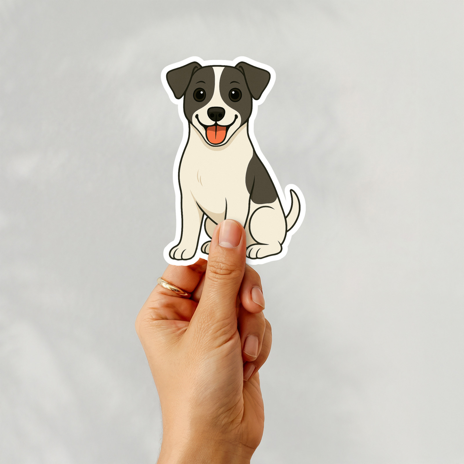 Personalized Jack Russell Terrier Dog Sticker Magnet Bookmark – White and Black