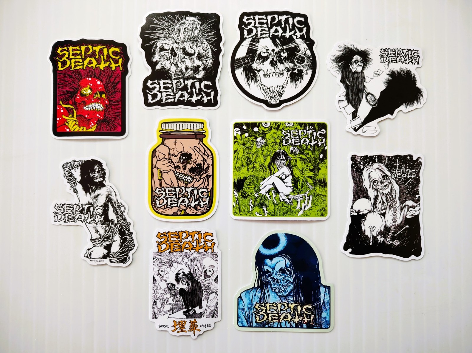 Septic Death Thrashcore Sticker Pack (10) Hardcore Punk Buried Alive Cremation