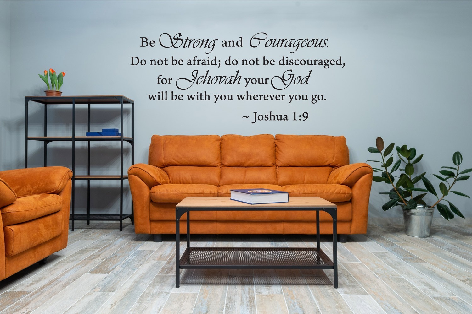 Be Strong and Courageous Joshua 1:9 Religious Wall Quotes Arts Bible Verse Vinyl