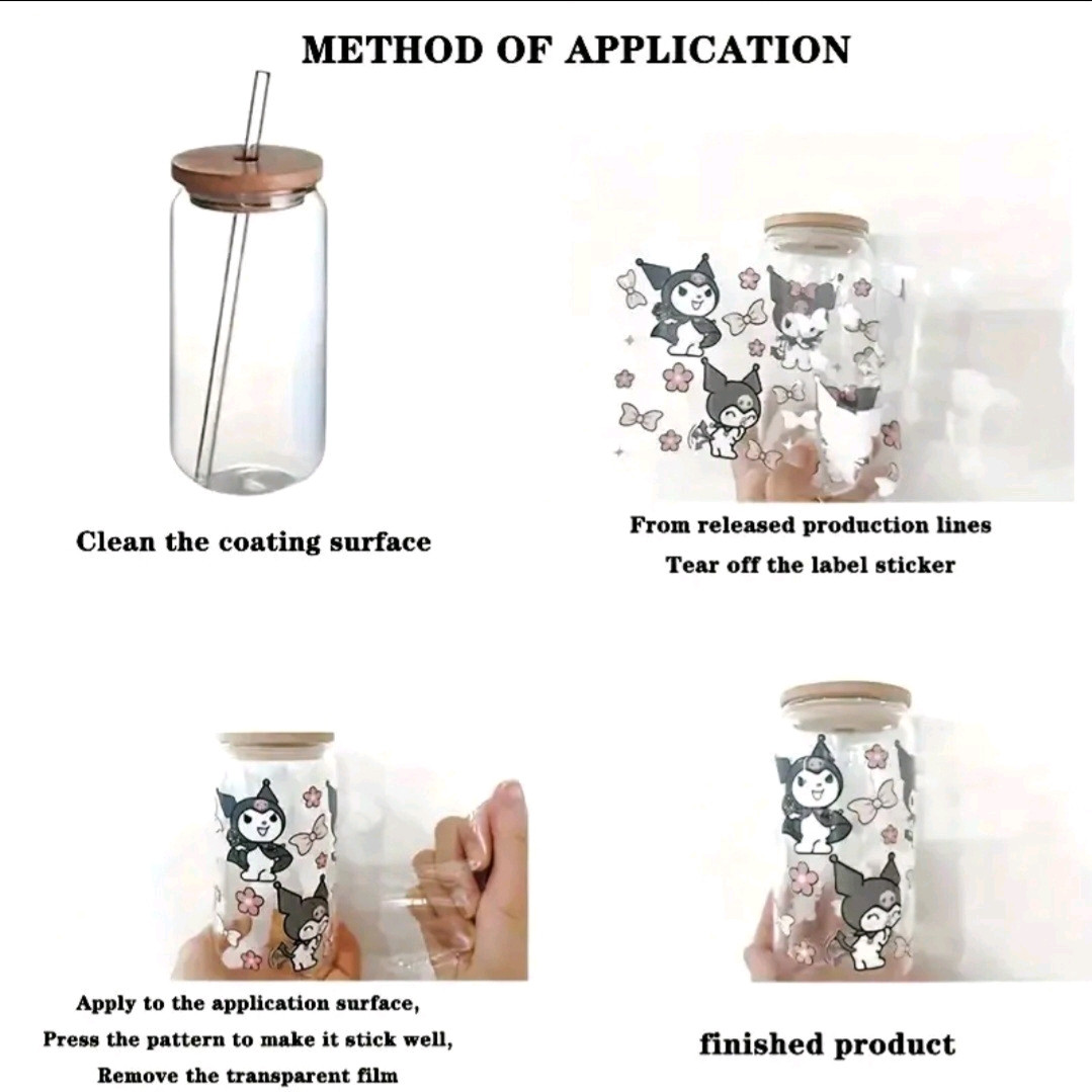 Sanrio Hello Kitty UV Transfer Stickers for Cups.. Cups Not Included Free Ship