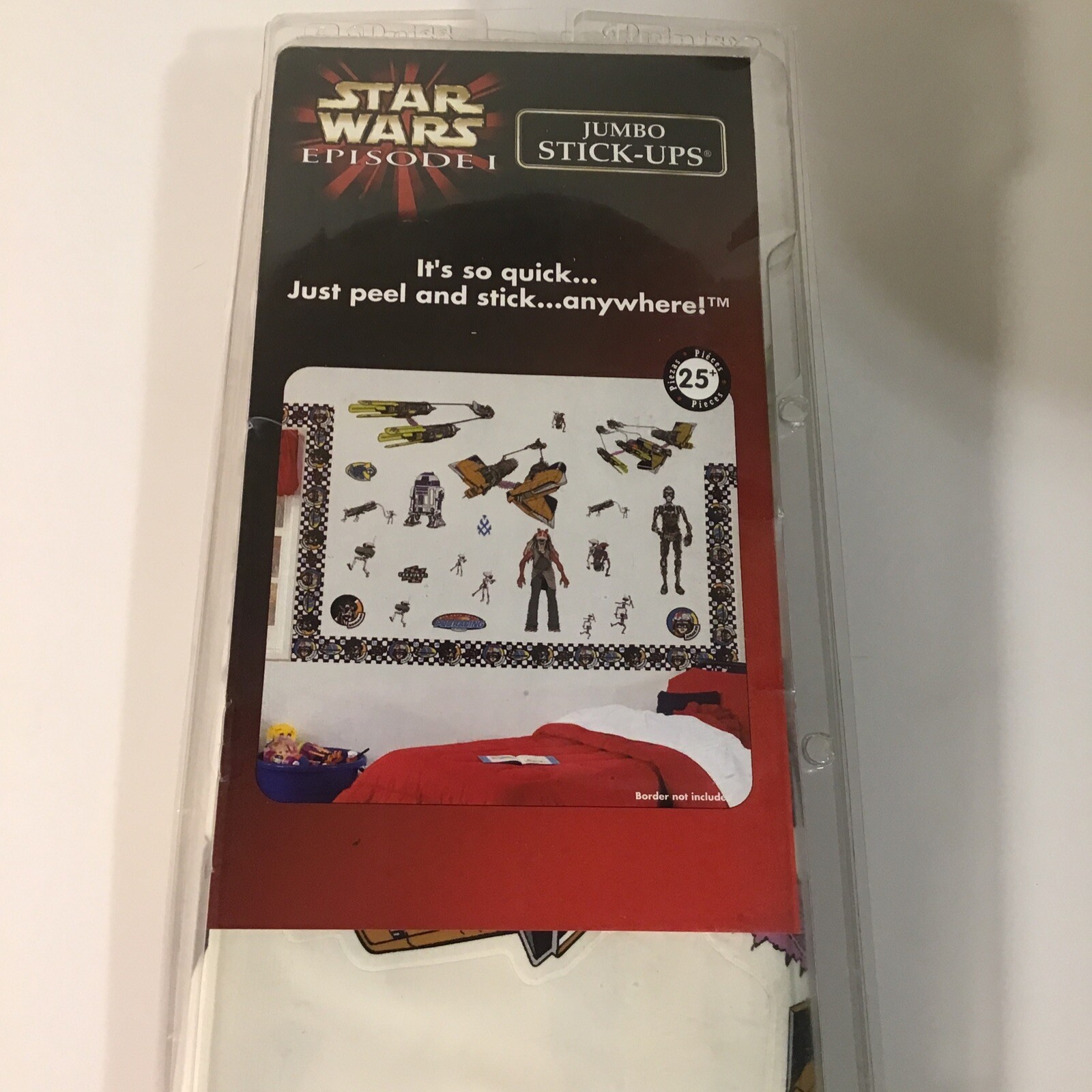 STAR WARS EPISODE 1 TPM JUMBO STICK-UPS 25 WALL STICKERS USA NOS 1999
