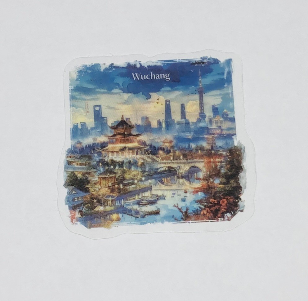Wuchang China Transparent Sticker Travel City Art Decal Vinyl Souvenir Tc6