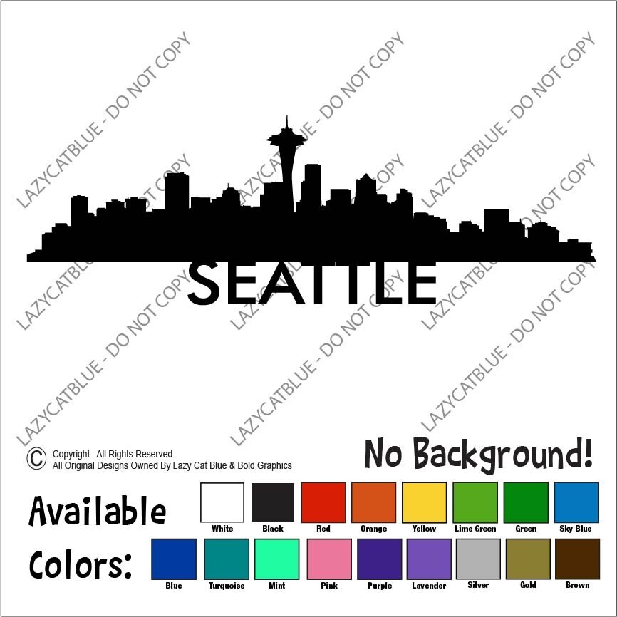 Seattle Washington Decal Sticker WA State Skyline Skyscapes City View