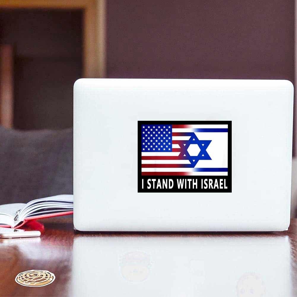 10 Pack I Stand with Israel American USA and Israel Flag Support Israel Stick…