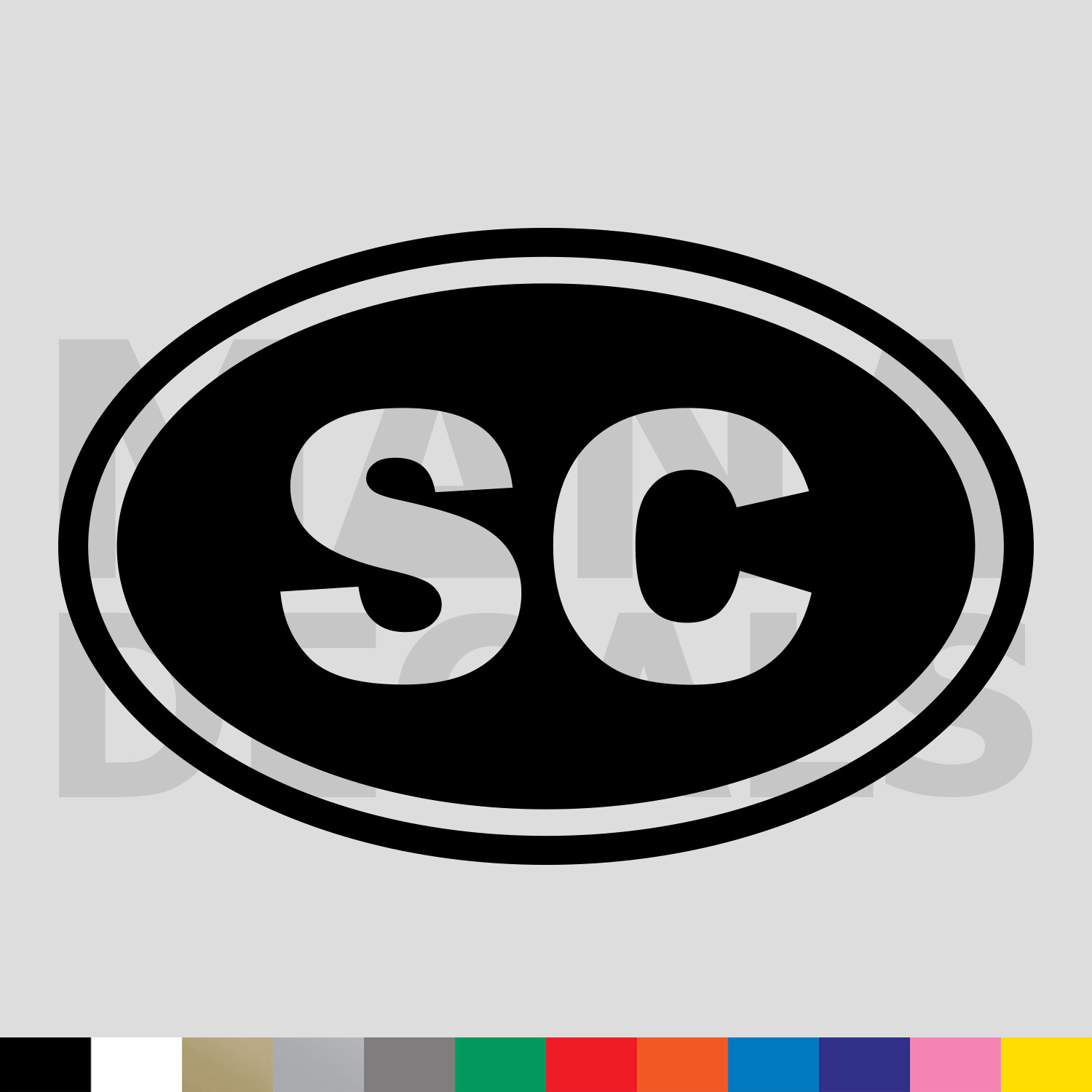 South Carolina SC State Oval Vinyl Die Cut Decal Sticker