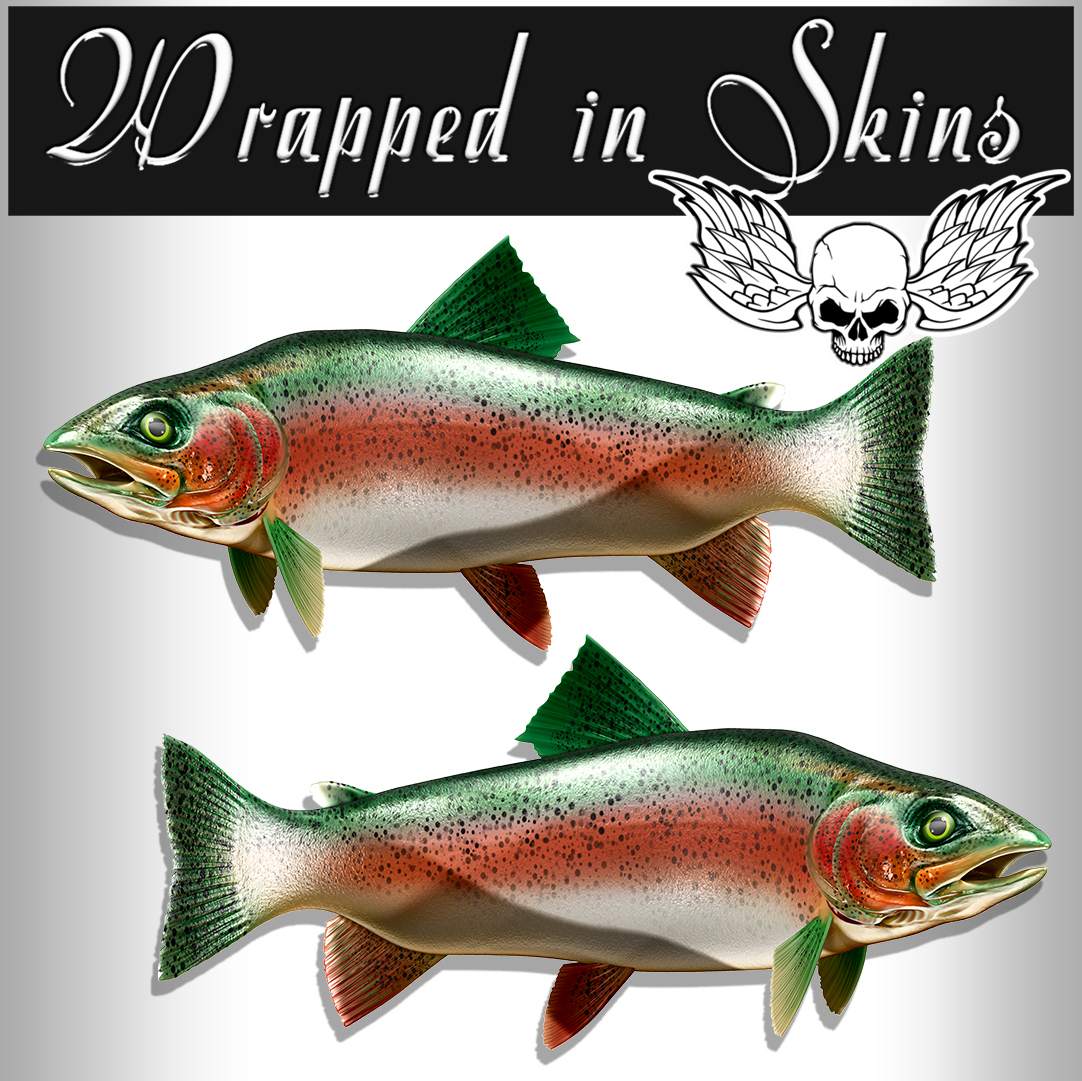 Trout Fish Decals Fishing Stickers Tackle Box RV Truck Trailer Camping AFP-0095