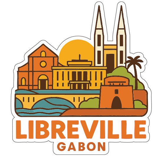 Libreville Gabon Sticker Decal Vinyl Die-Cut City Skyline Landmark Design
