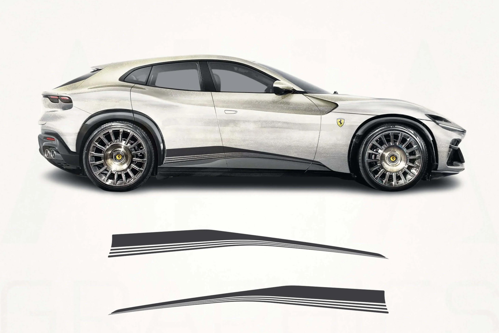 Aftermarket Ferrari Purosangue Side Stripes Decals