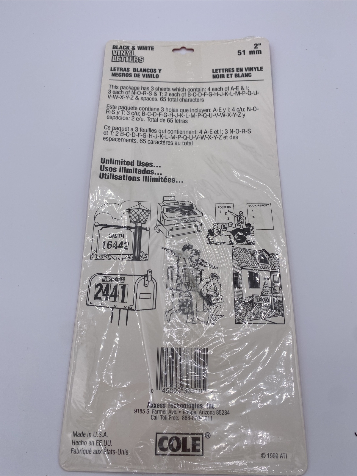 Cole Vinyl Letters/Alphabet 2” Black & White 2 New Packs