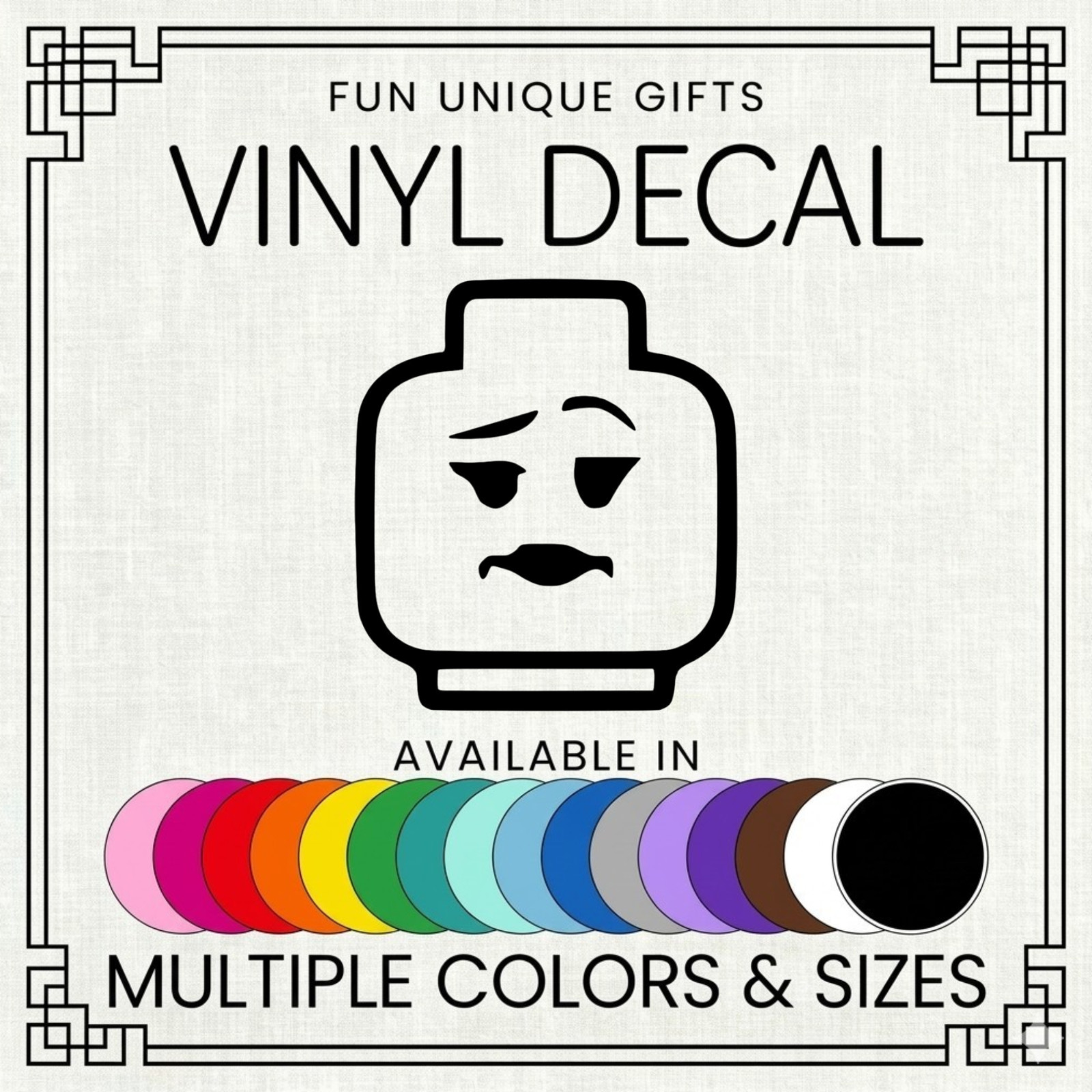 Brick Head Lady Vinyl Decal Sticker -Multiple Colors & Sizes- SHIPS FREE!