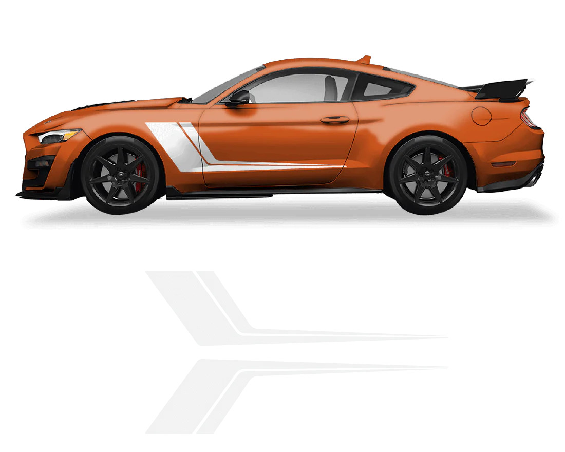 Aftermarket Ford Mustang Side Door 2 Color Graphics