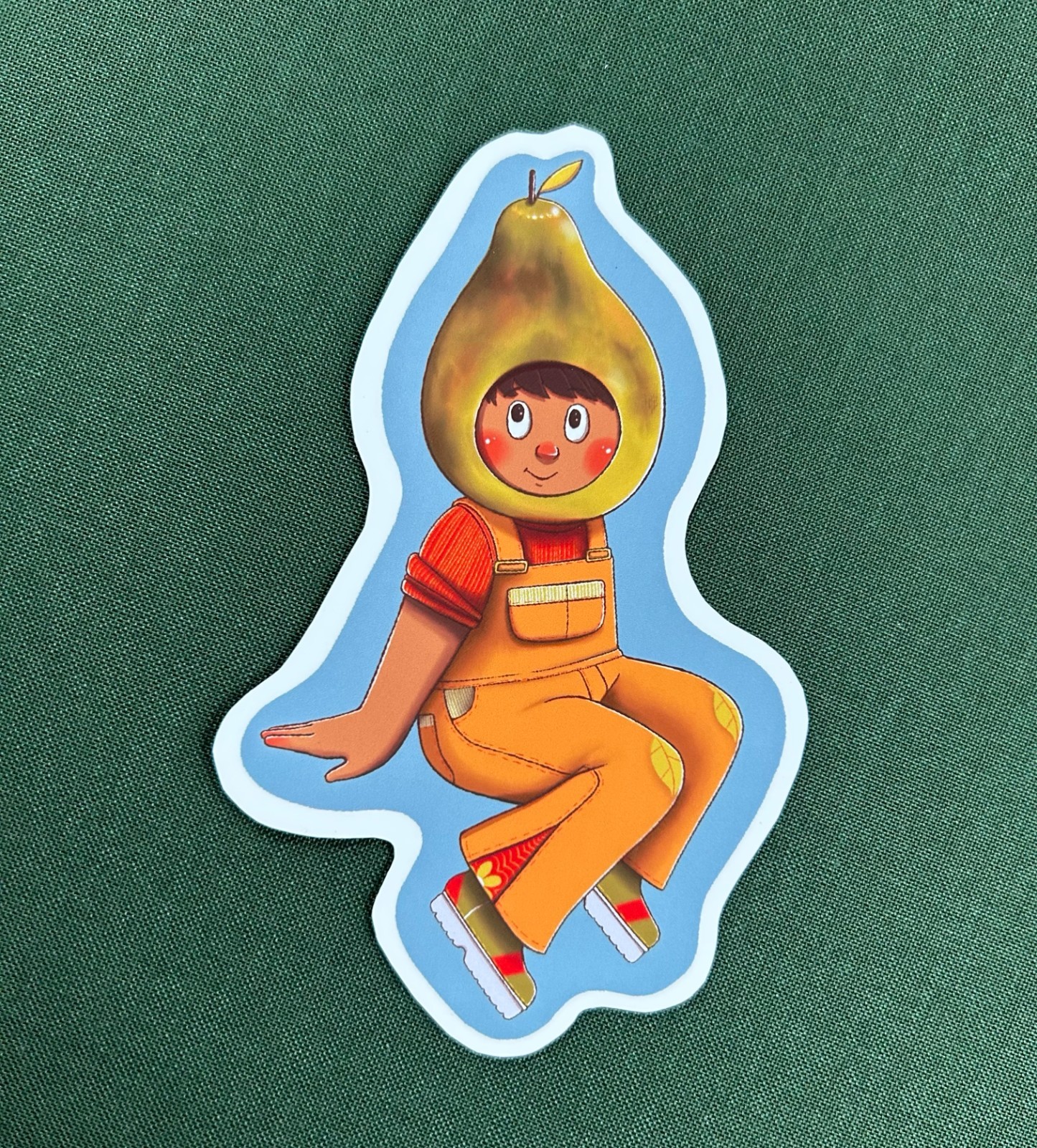 STICKER – Pear Girl glossy sticker 4 inches original art!