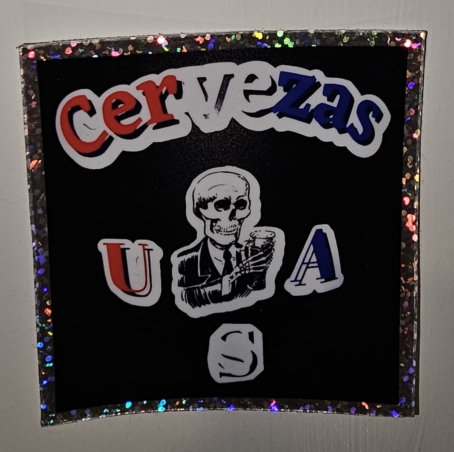 CervezasUSA Decal Bumper Sticker – Approx 3 × 3IN (7.5cmX7.5cm)