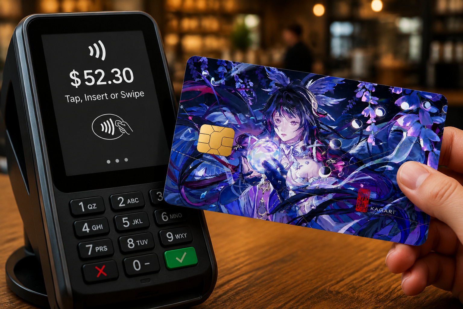 Portrait Glowing Orb Genshin Impact Columbina Debit Card Credit Card Skin