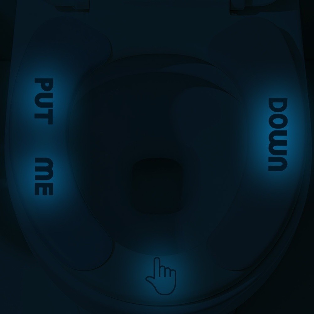 Waterproof Glow in Dark PVC Toilet Sticker Removable Anti Static Blue 10 5cm