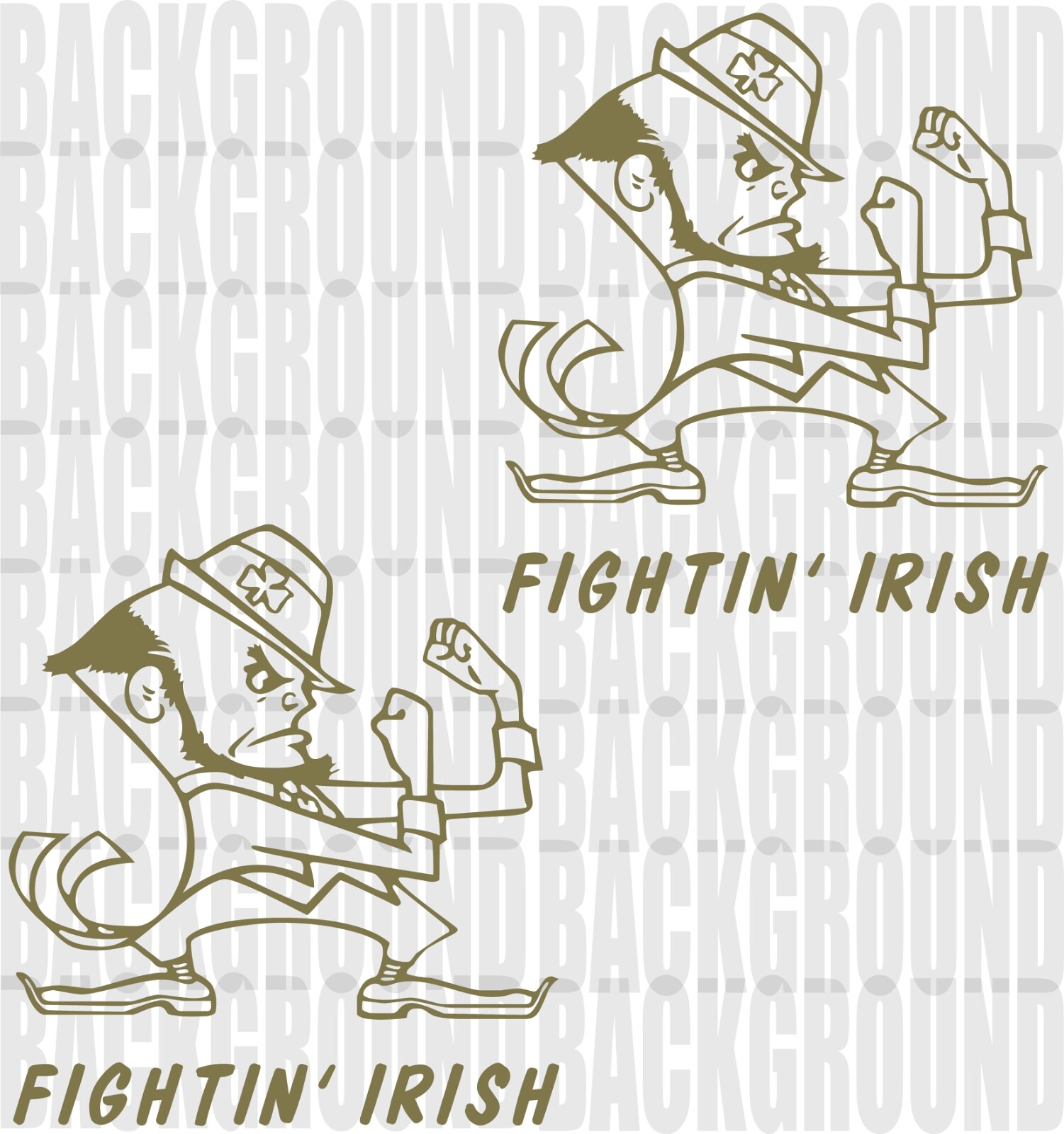 2 University of Notre Dame Leprechaun Cornhole Decals LARGE 11×10.5" Stickers