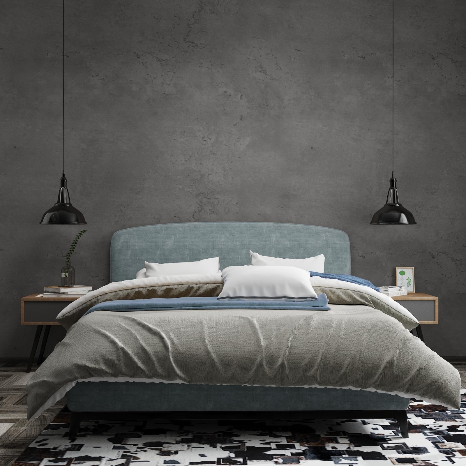 3yecao 31"×591" Darker Grey Black Wide Concrete 31" x 591", Dark Gray