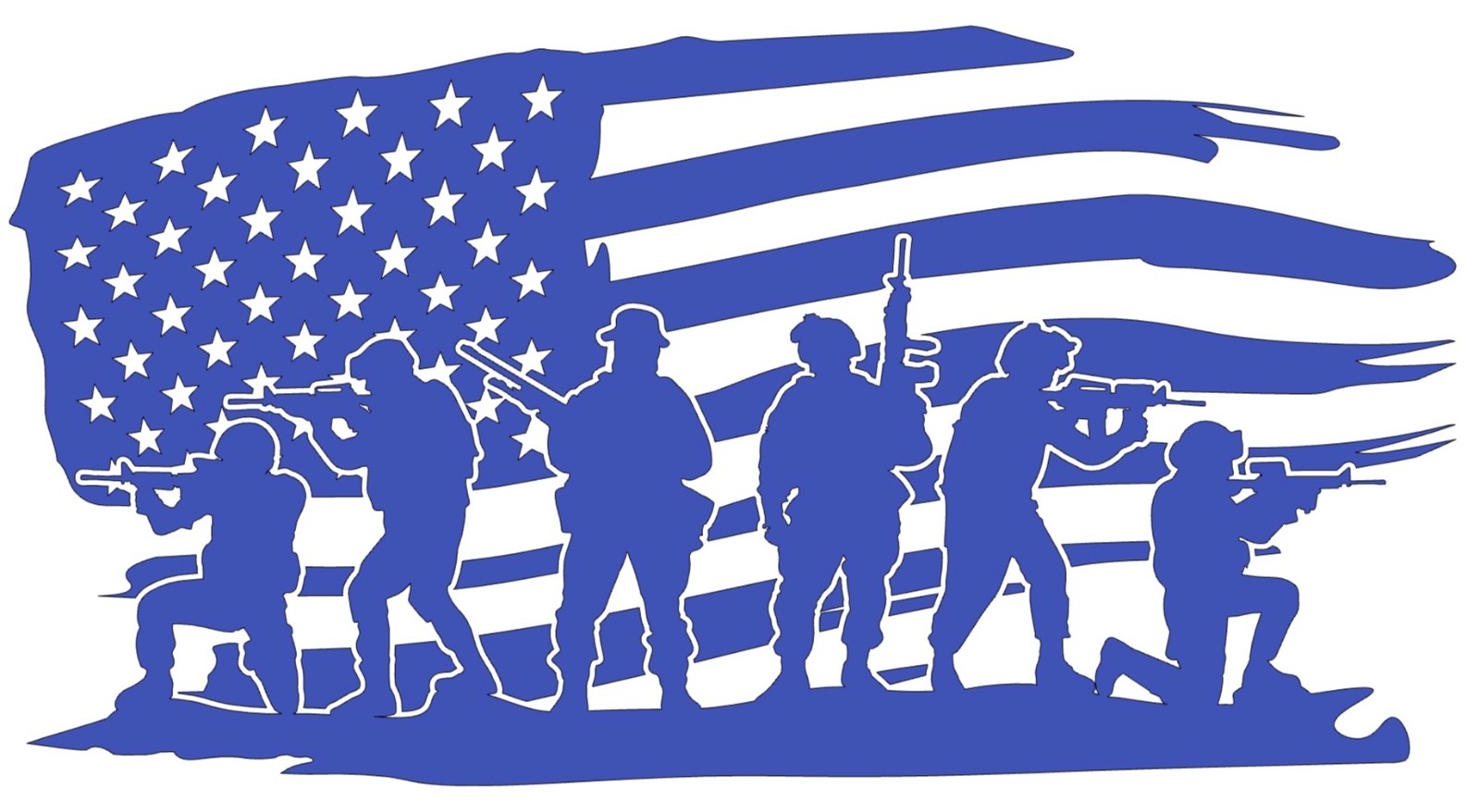 Battle Flag Silhouette Vinyl Decal Patriotic Sticker Truck Cooler Gun Safe Windo
