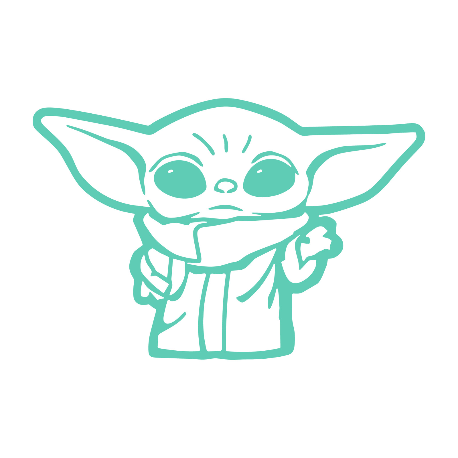 Baby Yoda die cut decal Made in USA 44 Colors No background 3"(H)x3.5"(W)