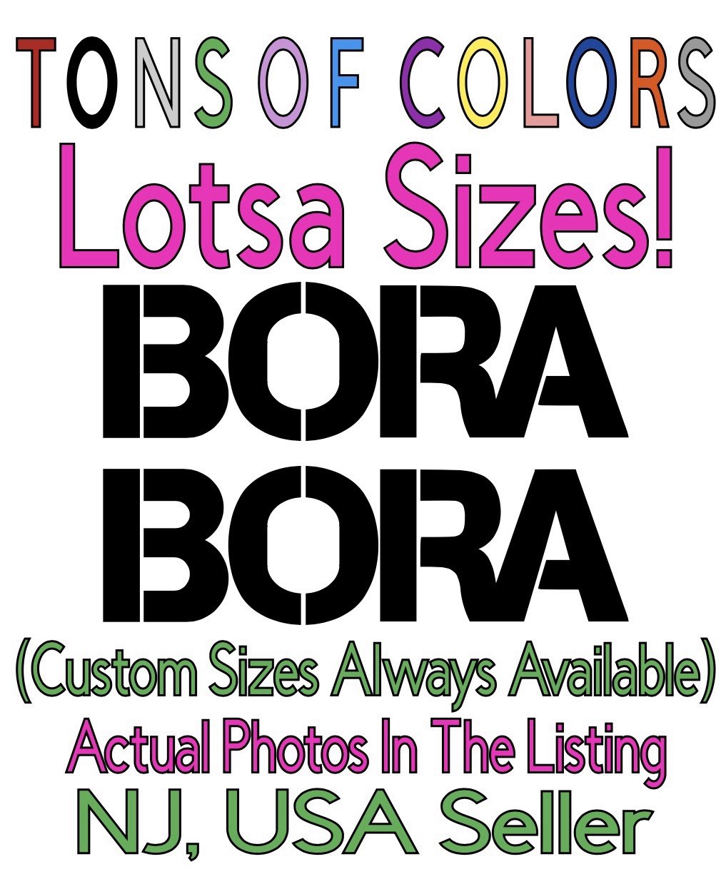 TWO BORA Tools Logo Die Cut Vinyl Decals Metal Wood Shop Equipment & Supplies