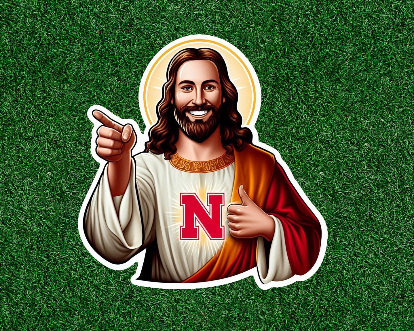 Jesus is a Nebraska fan vinyl sticker decal – several sizes available