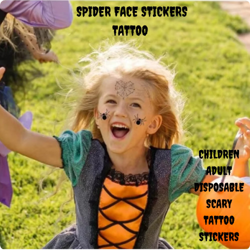 20 Sheets New Halloween Holiday Face Makeup And Terror Spider Design Stickers