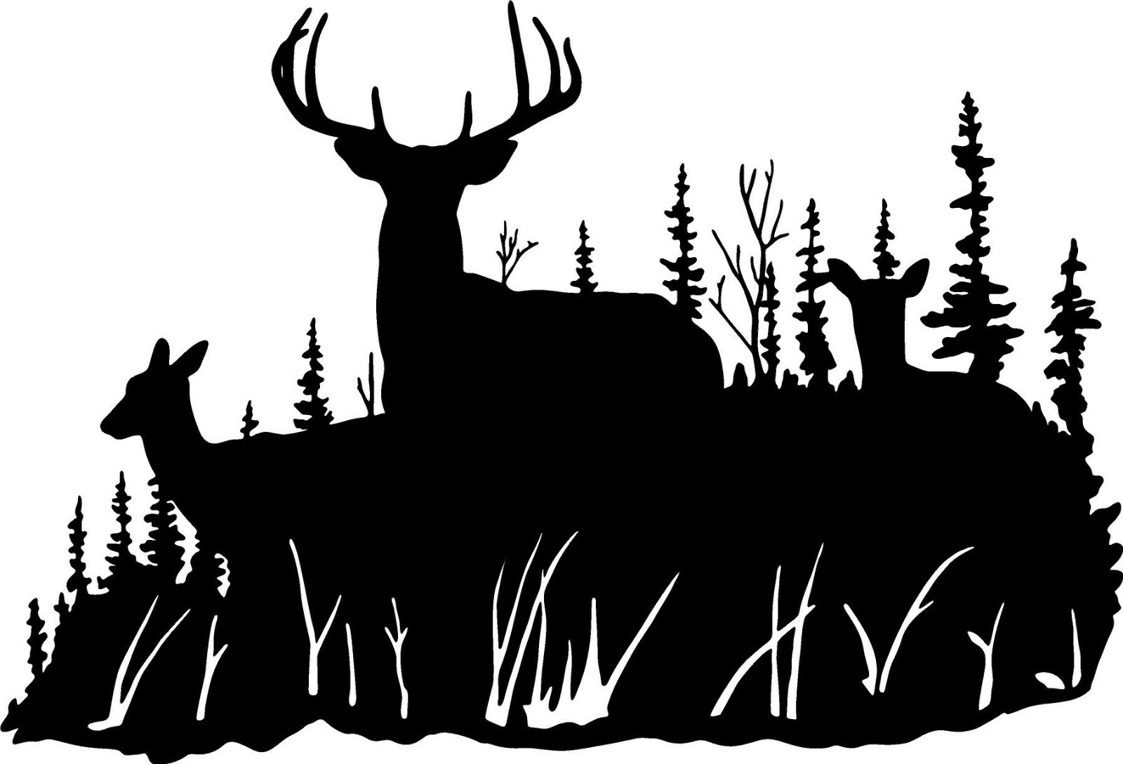 Deer Doe Family #2 Vinyl Decal Home Décor 8" x 6"