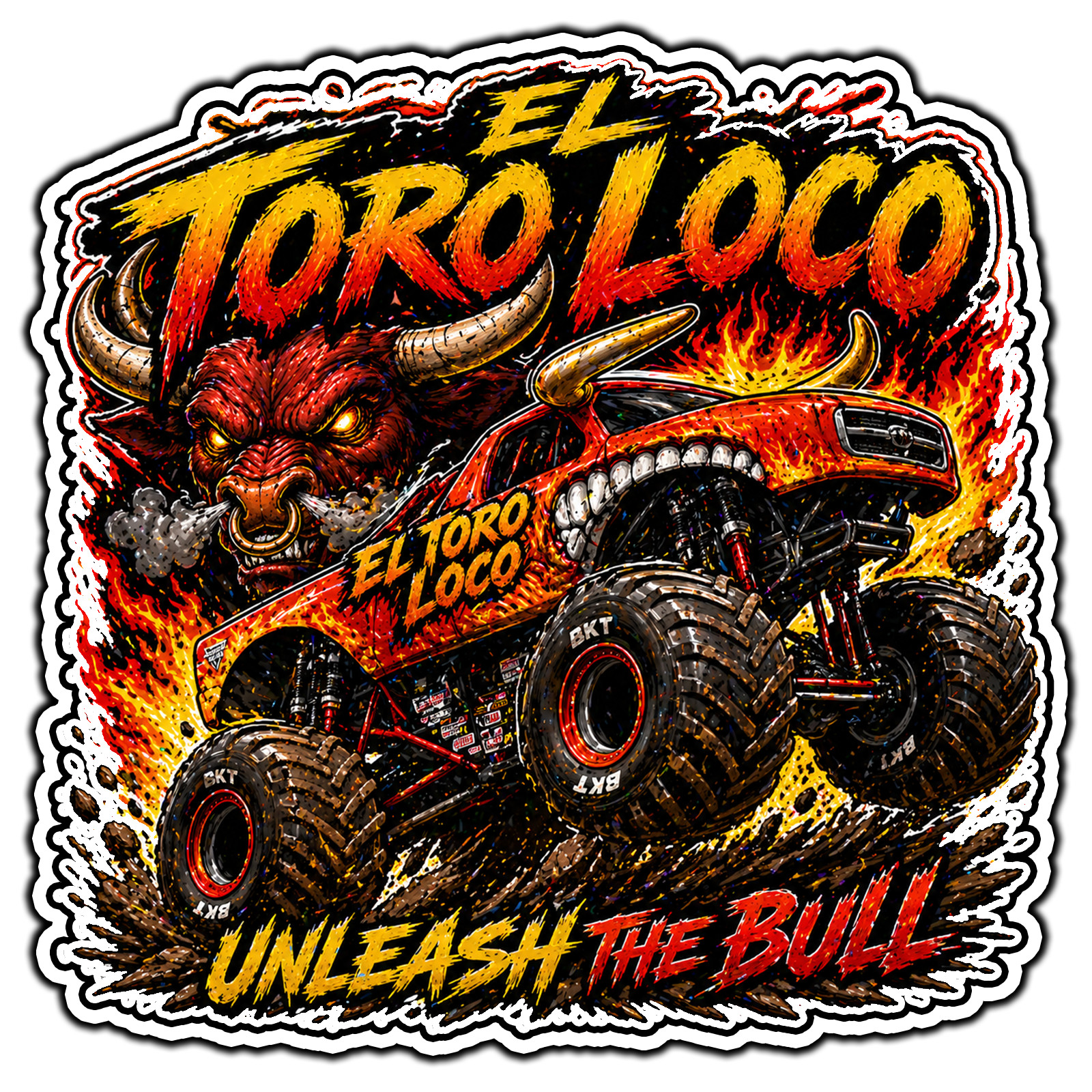 El Toro Loco #2 Monster Jam Sticker Waterproof Vinyl Decal Die-Cut
