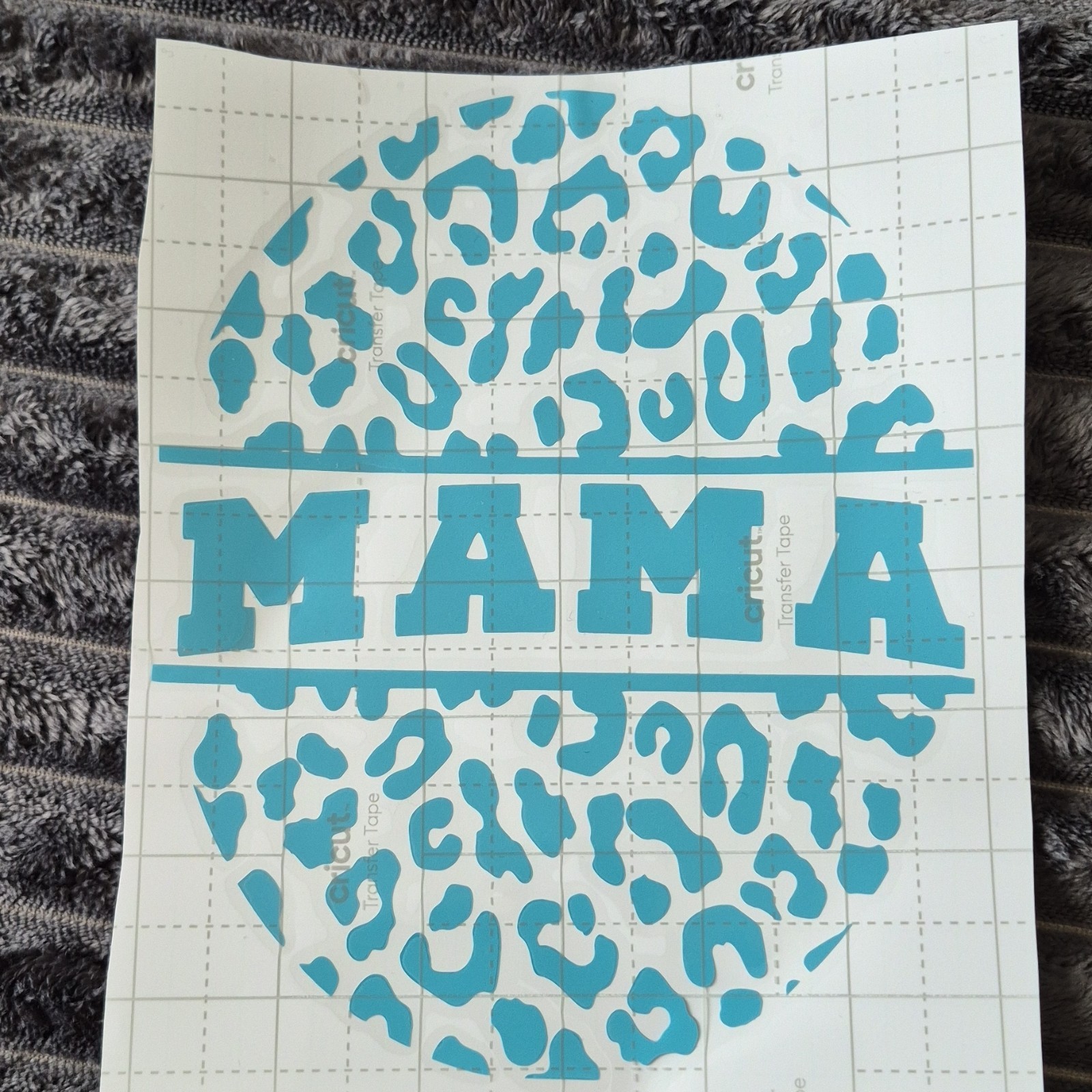Cricut Blue Animal Print Vinyl Decal Circle Mama for Wall Window Adults