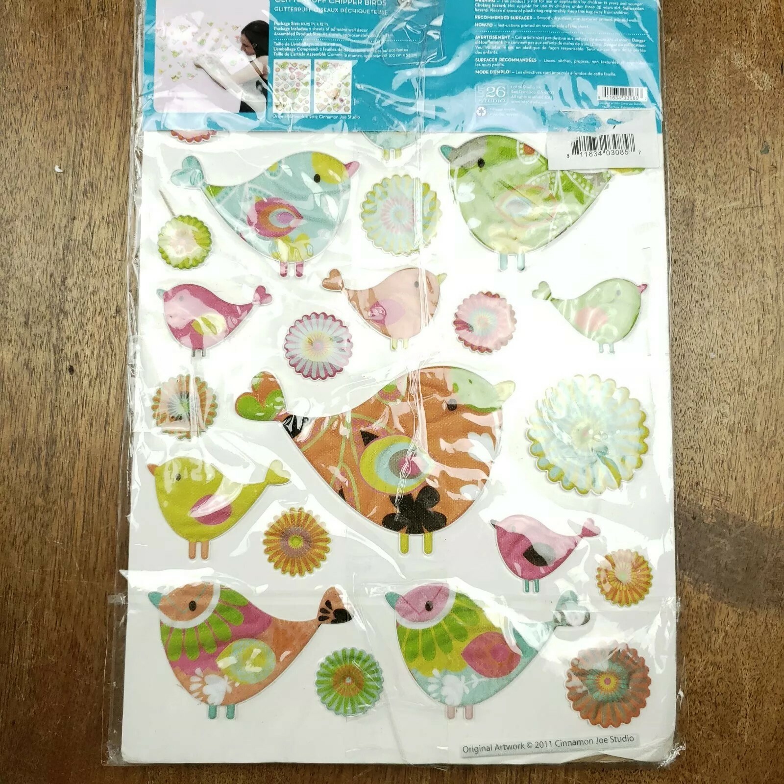 ADD-HERES Glitterpuff Chipper Birds 3D Puffy Stickers Wall Decor Lot 26 Studio