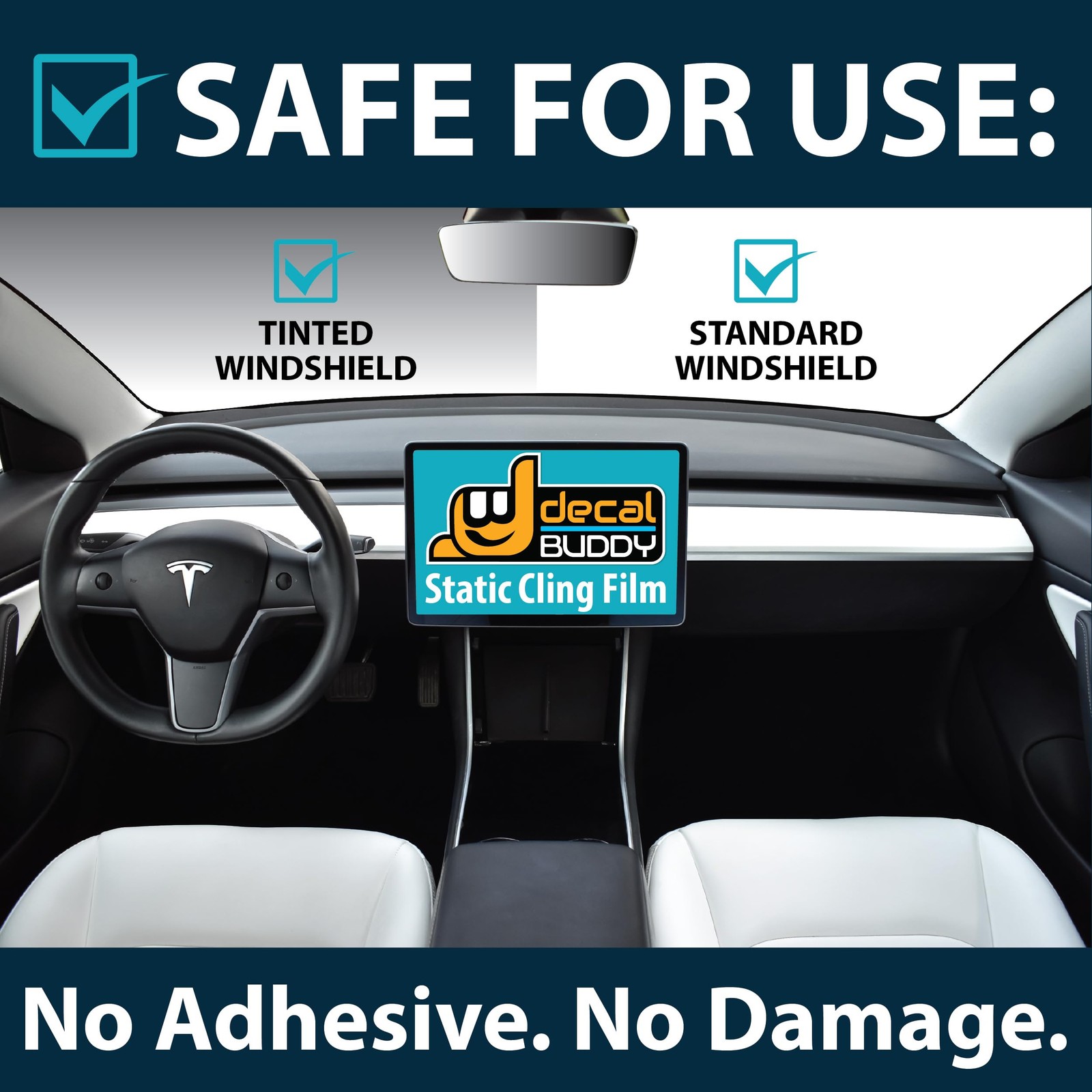 Windshield Sticker Decal – Easy Apply, Removable, Residue-Free, Precision-Cut