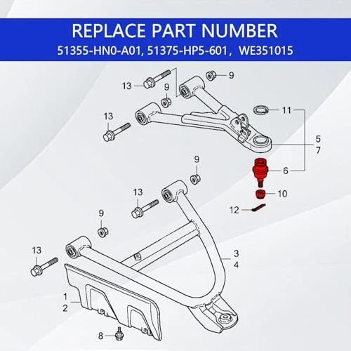 MOTOALL upper/lower Ball Joint kit Fit for Honda TRX 420/450 / 500/650 / 680