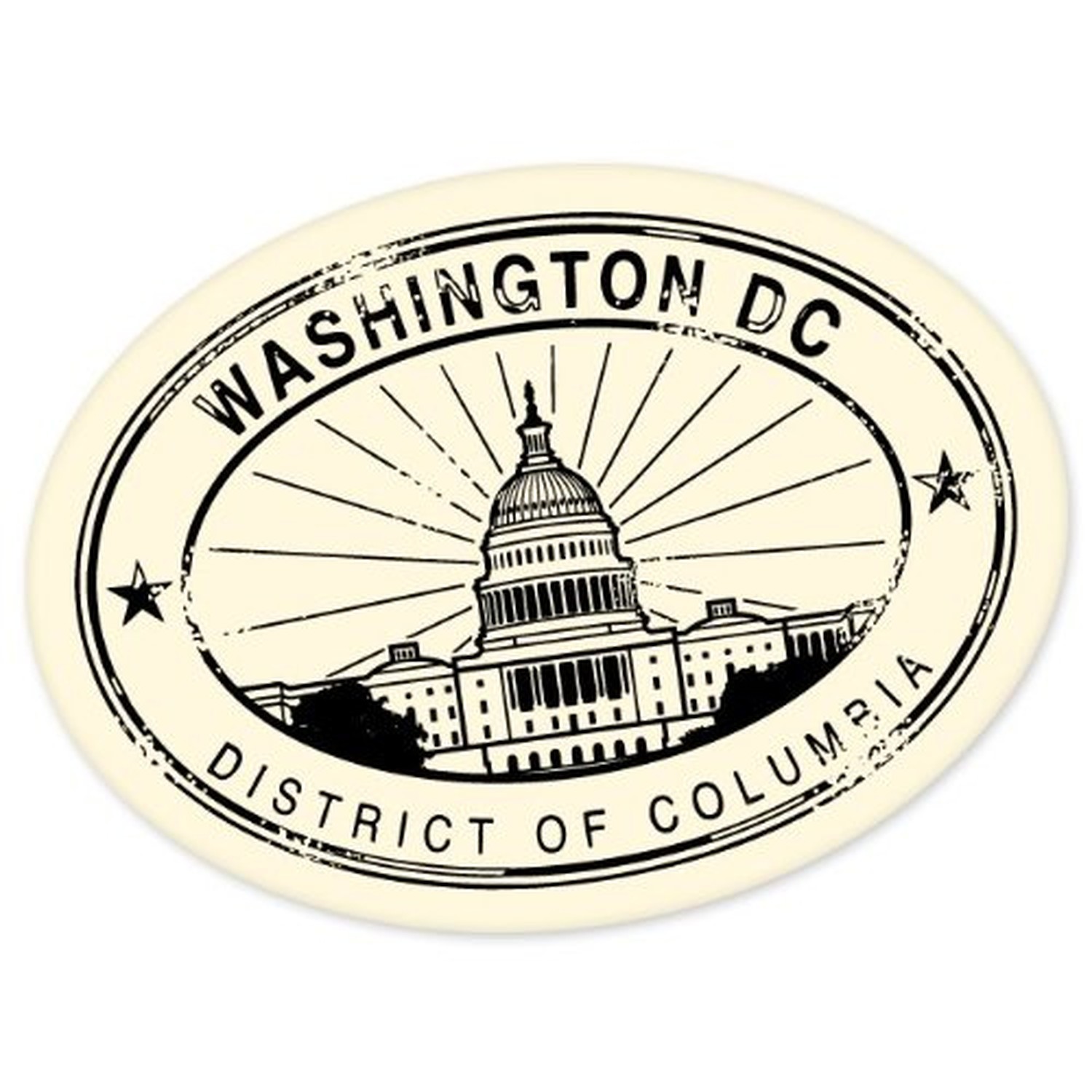 Washington DC Travel Vinyl Car Bumper Window Sticker 3" x 2" Small – 3" x 2"