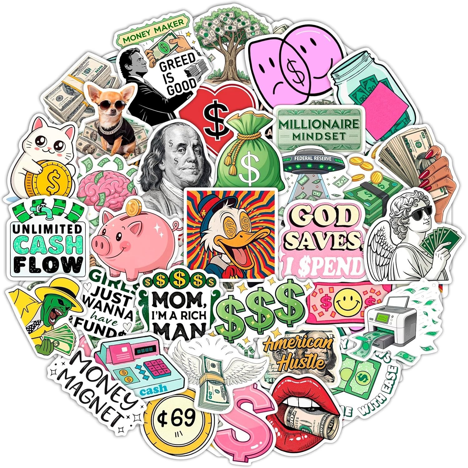 100Pcs Money Stickers for Planner for Adults, for Water Bottle – Money Sign, …