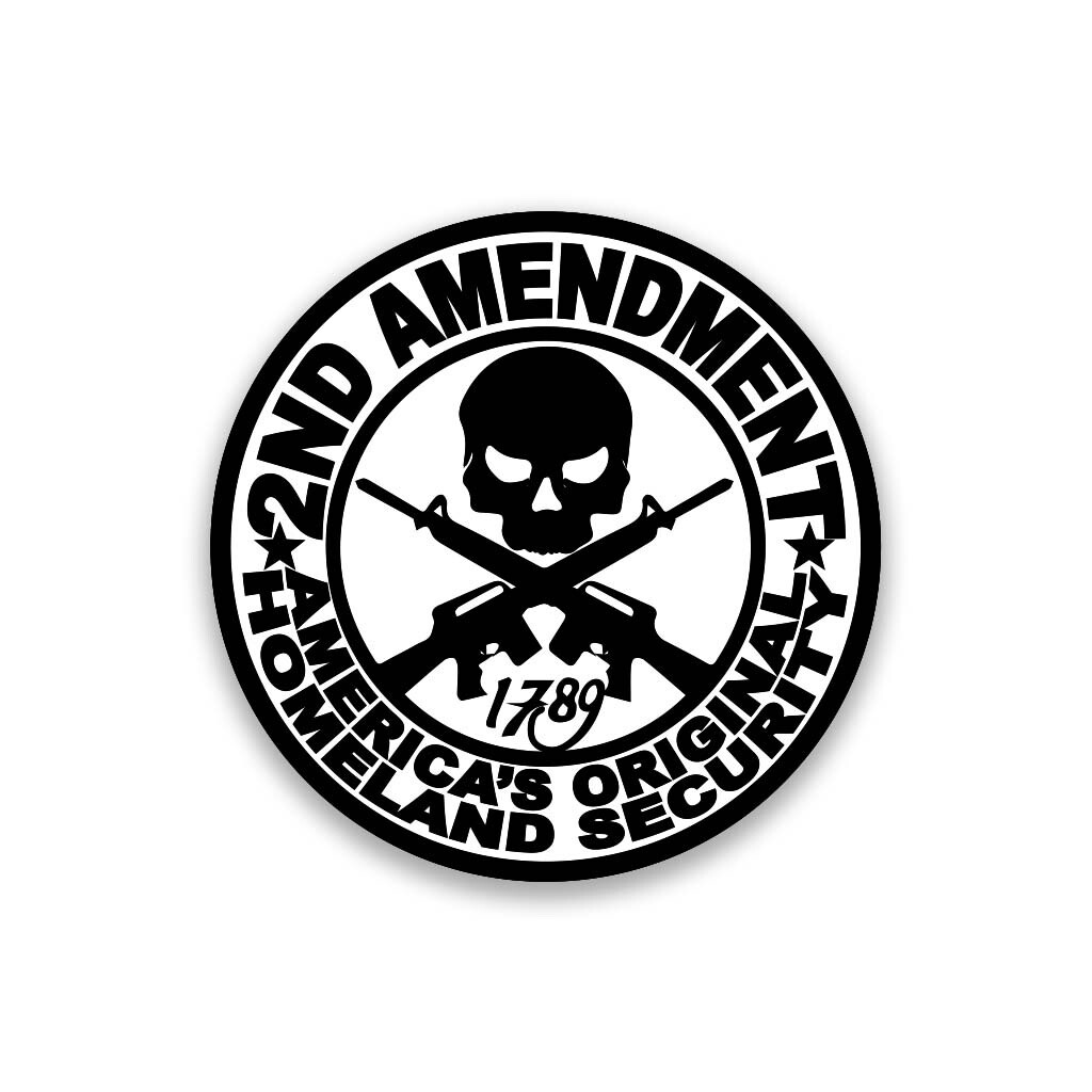 2nd Amendment Homeland Security 3.5" Wide Vinyl Sticker – Includes Two
