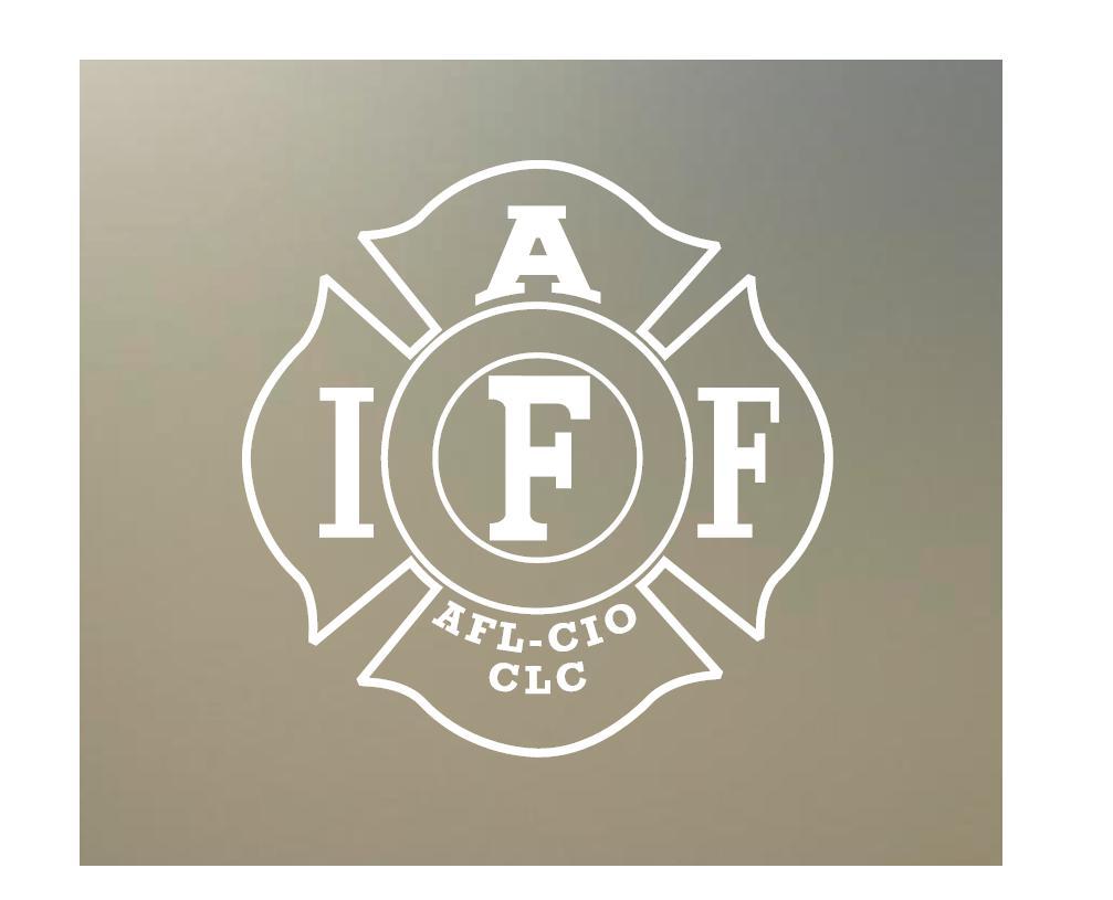 TWO 4" IAFF die dye cut new vinyl Decal sticker fire fighter plain clear S037
