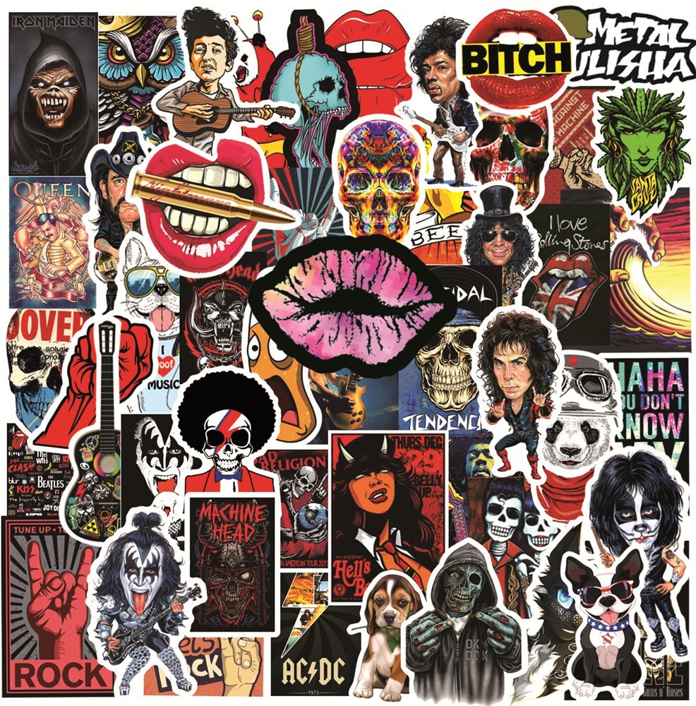 100pcs Rock N Roll STICKER, Music Metal Rock Heavy metal Punk Stickers#113155