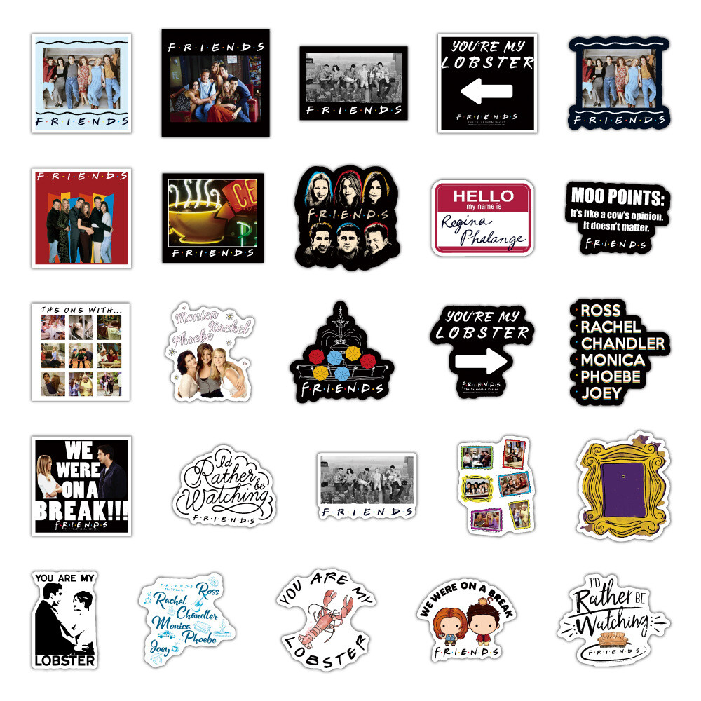 100Pcs TV series Friends Cartoon Sticker for Adults Teens Girls Water Bottles