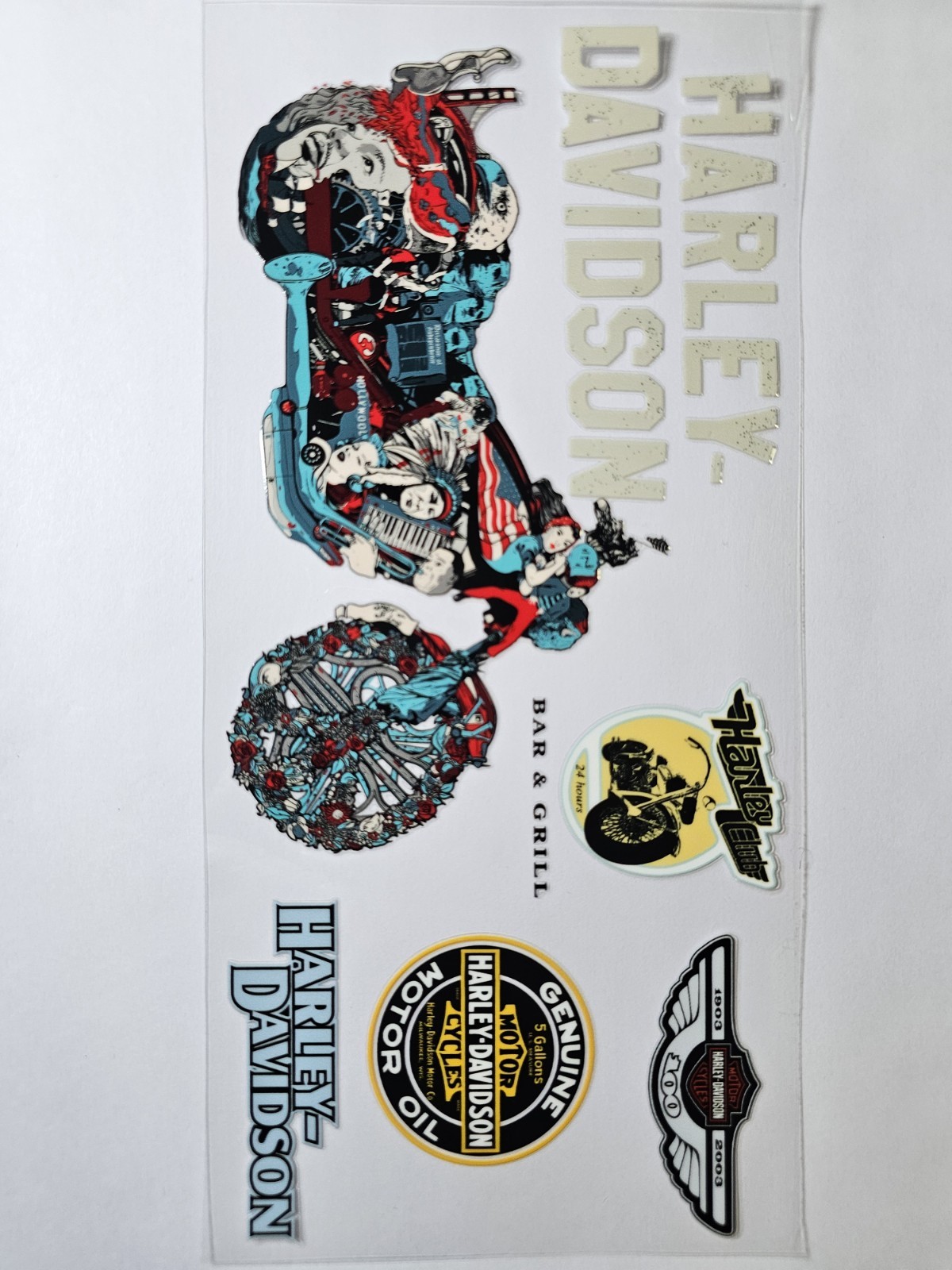 Harley UV DTF Transfer Sticker Wrap Tumbler UVDTF BUY 10+ GET COMBINED SHIP