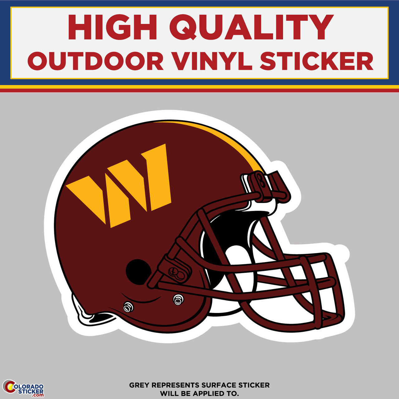 Washington Commanders Football Helmet, High Quality Vinyl Stickers