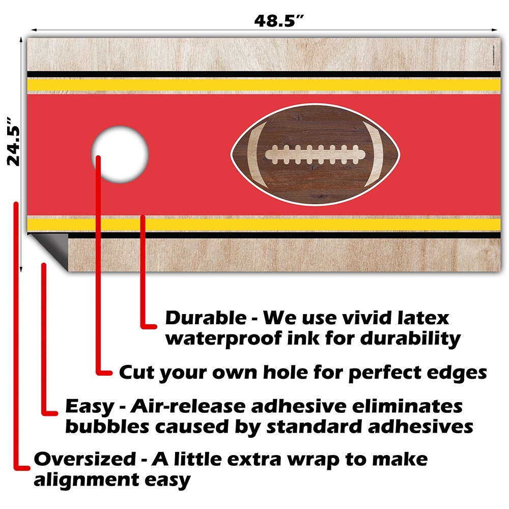 Gold, & Black College Park, Maryland Football Tailgating Cornhole Wrap Sticker