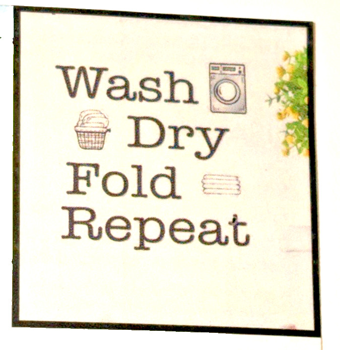 Main Street Wall Stickers Laundry Room Wash Fold Dry Repeat Removable Decals SEE