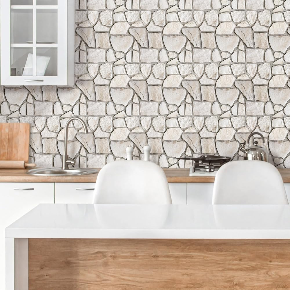 COMSTICKC 3D Peel and Stick Faux Stone Wall Panels for Quick DIY Wall Decor | Be